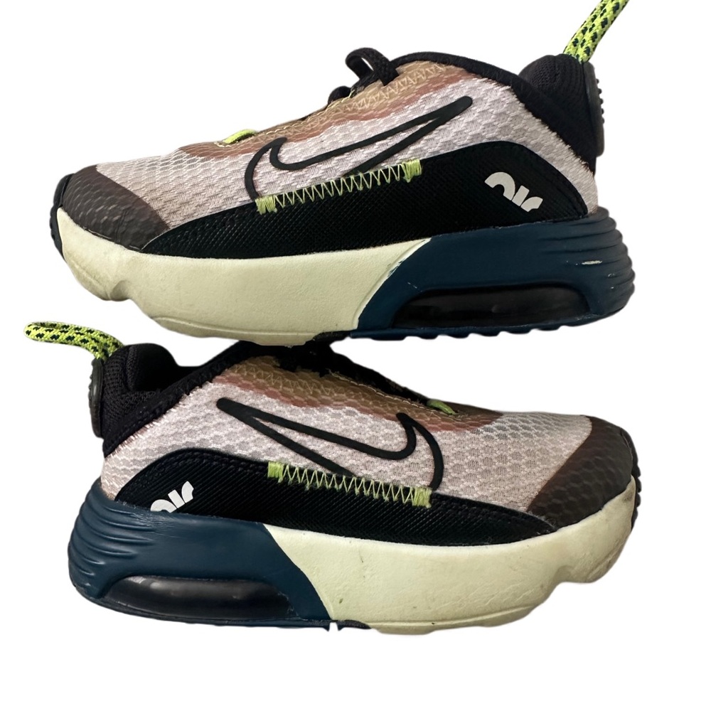 Nike Kids' Black and White Sneakers with Neon Accents